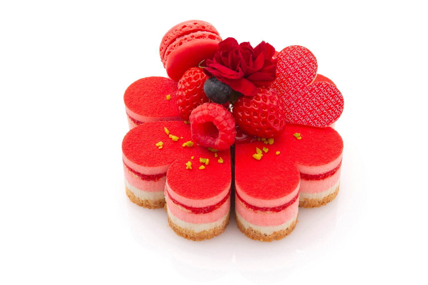 パティスリー・サダハル・アオキ・パリ母の日、華やかなハート型＆ピスタチオ×イチゴのフラワー型ケーキ｜写真3