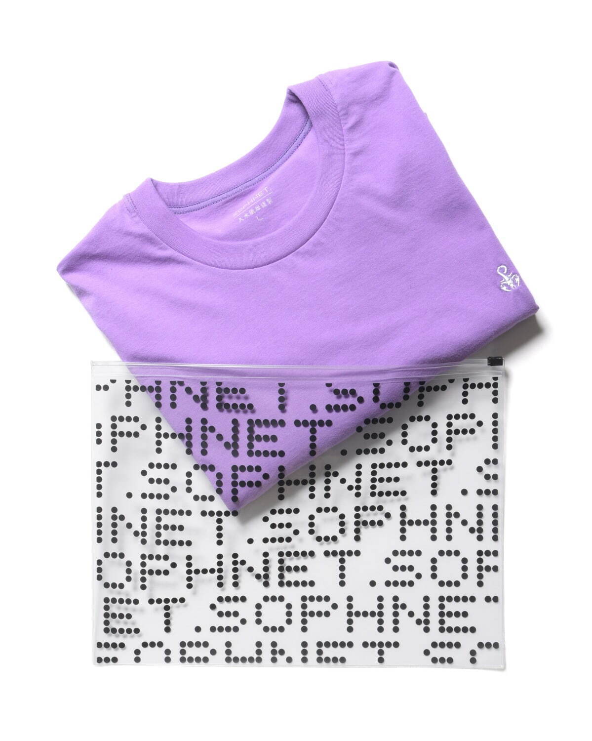 ソフネット×久米繊維のコラボTシャツ - スコーピオンロゴ刺繍入り、クリアポーチ付属｜写真10