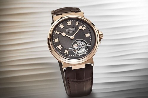 ブレゲの腕時計「マリーン」トゥールビヨンを搭載した新作、ローズゴールド＆プラチナのケースで