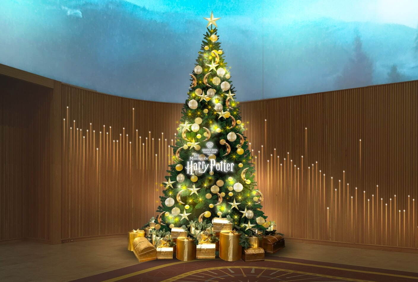 〈東京・スタジオツアー東京〉「クリスマス・ライトアップ」ツリー＆イルミネーションを装飾