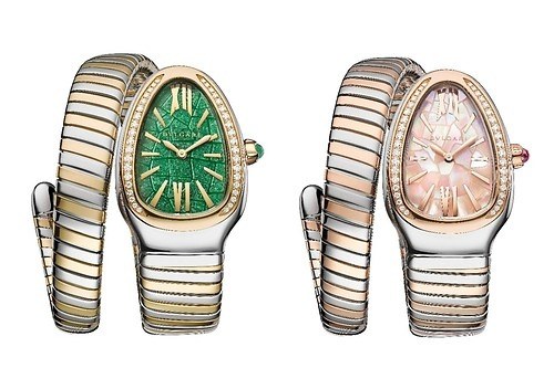 ブルガリ×安藤忠雄のレディース腕時計、“春夏秋冬”を表現した全4色の「セルペンティ トゥボガス」