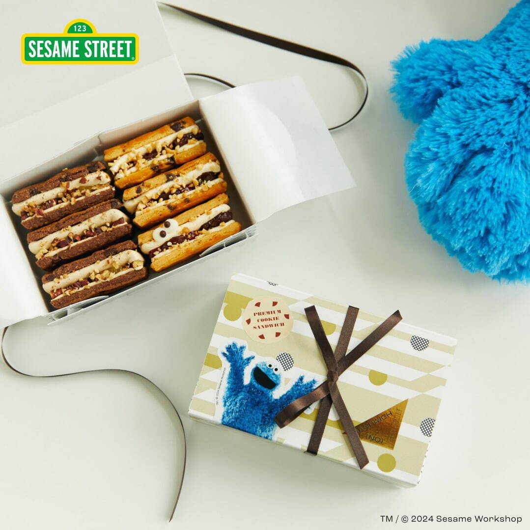 「セサミストリート」×ノー・レーズン・サンドイッチ、クッキーモンスター着想チョコチップクッキーサンド｜写真2