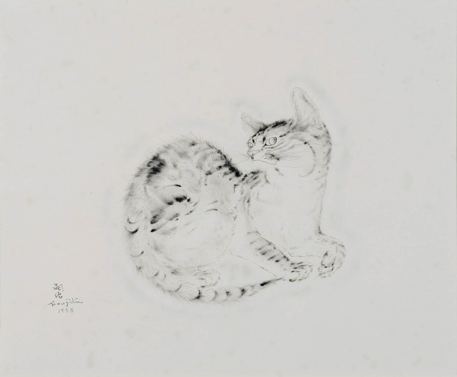 藤田嗣治 《座猫》
43×50cm 紙・墨