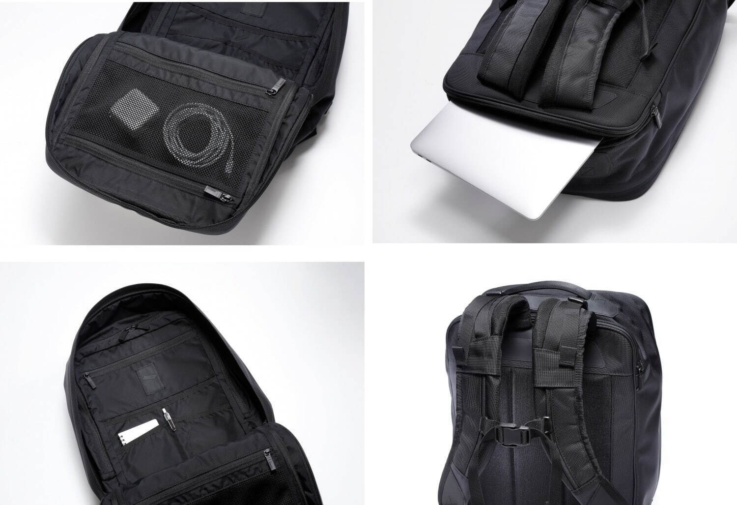 モノリスの“オールブラック”バックパック、マグネットポケットの収納力＆洗練デザイン｜写真2