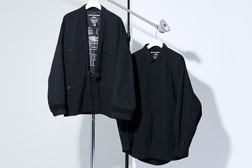 ホワイトマウンテニアリング×ステュディオスの“オールブラック”ウェア、羽織風ジャケットやカーゴパンツ