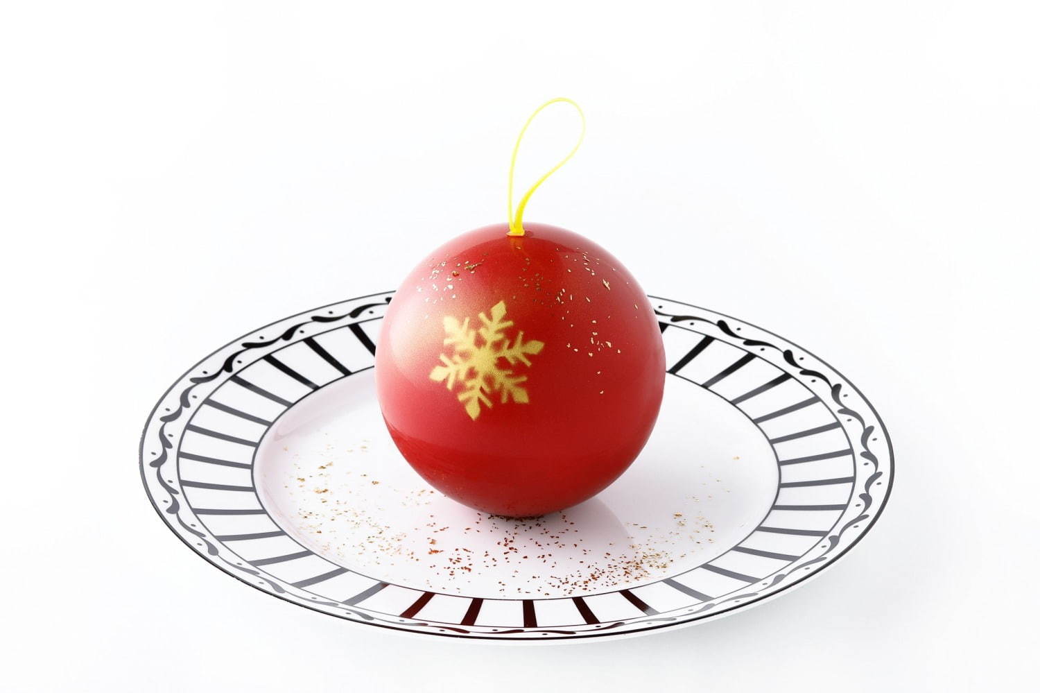 ディオールとピエール・エルメ・パリのカフェから、"オーナメント風"深紅の球体型クリスマスデザート