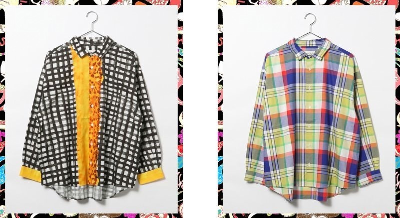 左から)ウィメンズシャツ「アニマルギンガム」「チェックキラネコ」各7,590円(税込)