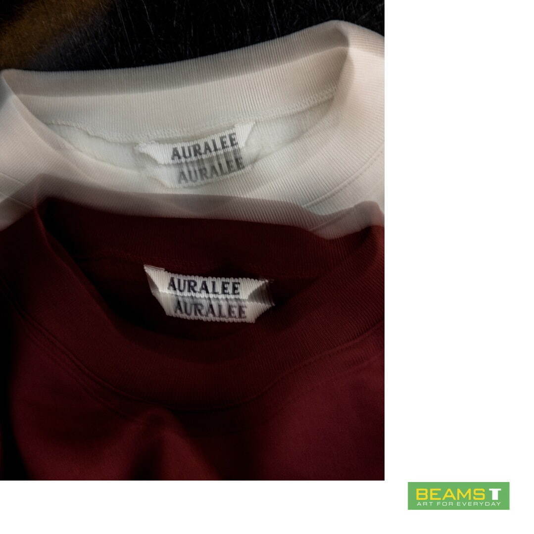 AURALEE × BEAMS T スウェットシャツ(ボルドー、アイボリー) 18,700円
