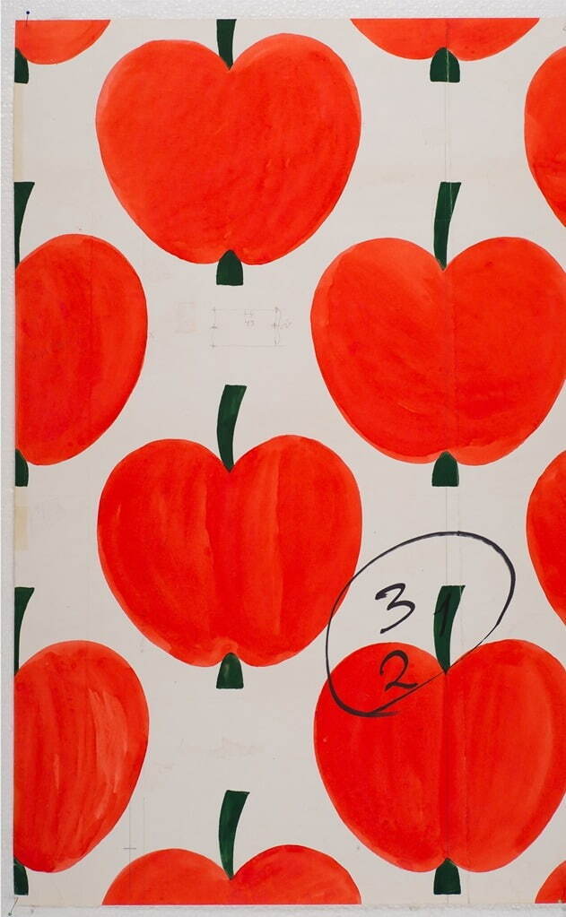 アイニ・ヴァーリ作「オンップ(リンゴ)」原画(1972年)
フォルッサ博物館所蔵
Finlayson  ©Finlayson Oy