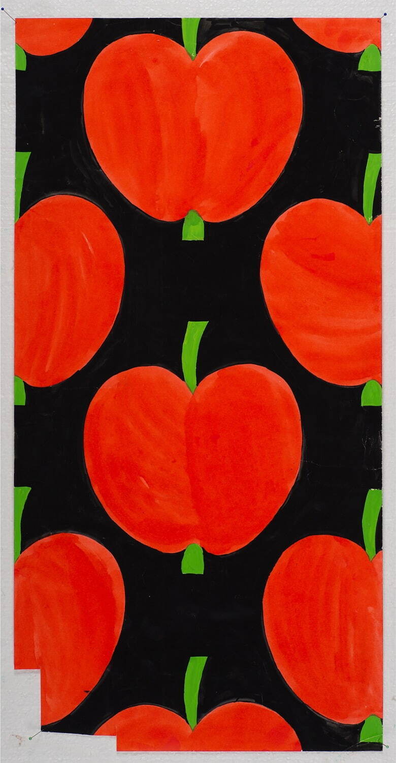 アイニ・ヴァーリ作「オンップ(リンゴ)」原画(1972年) フォルッサ博物館所蔵 Finlayson ©Finlayson Oy