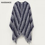NAISSANCE Striped Knit Shawl 2