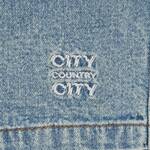 CITY COUNTRY CITY Embroidered Logo Washed Denim Easy Shorts 8oz -light blue 2