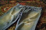UNUSED UW0443 12oz denim five pockets damage pants 2