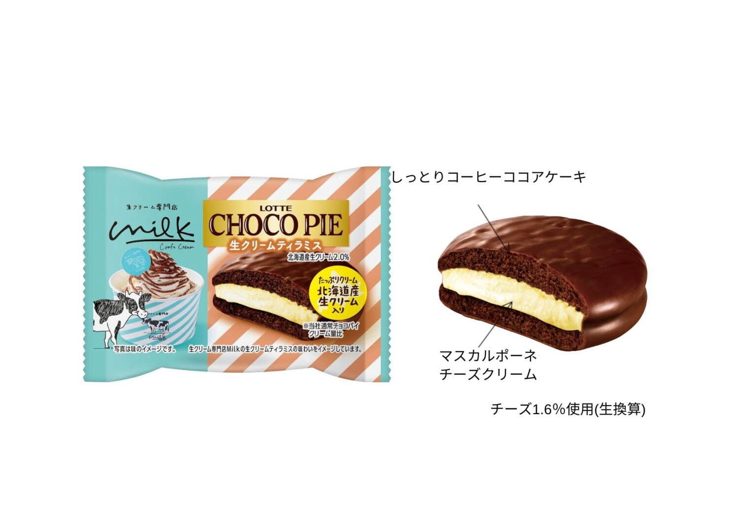 ロッテ「チョコパイ」×生クリーム専門店ミルク「生クリームチョコパイ