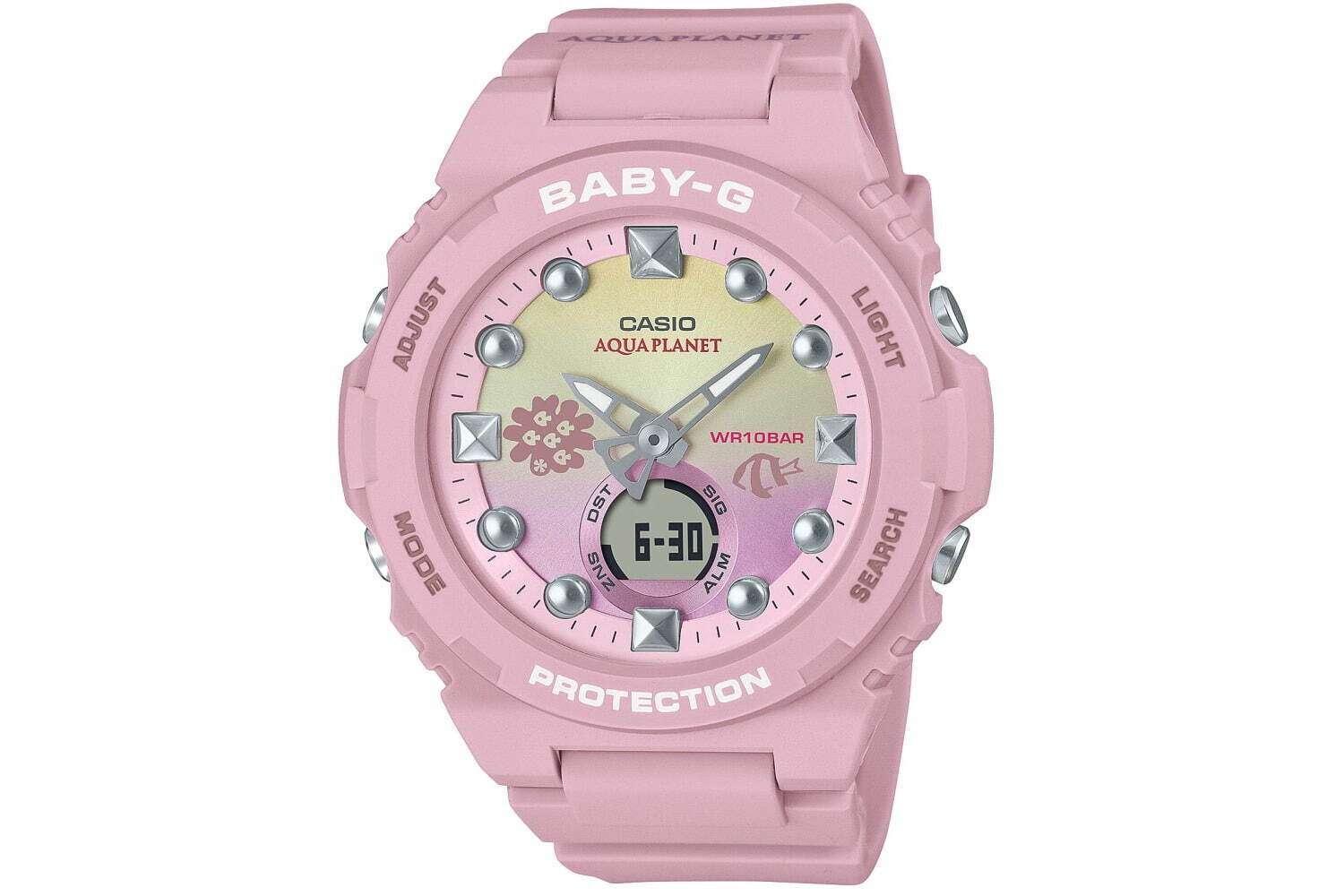 BABY-G×X-girlの腕時計、”ネオンカラー”輝く文字板×キラキラパールの 