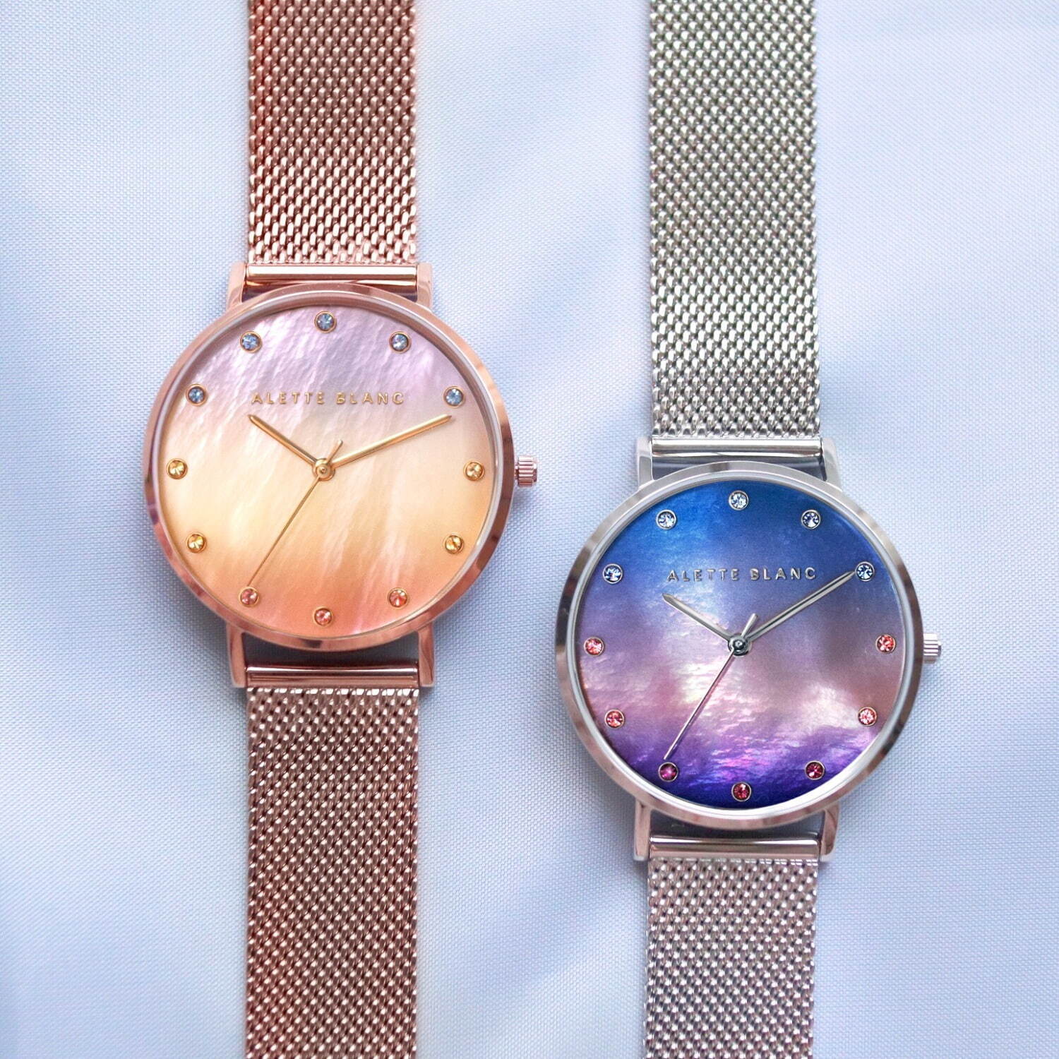 アレットブラン“空”モチーフの新作腕時計、夕焼け＆真夜中を