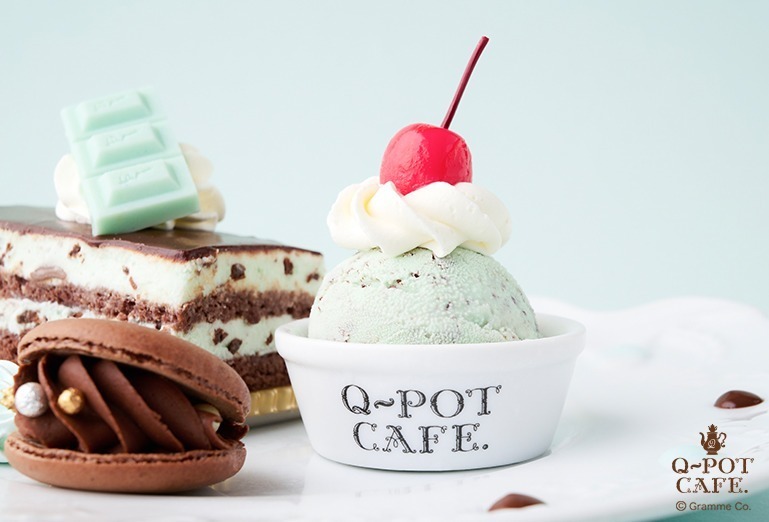 Q-pot CAFE.“チョコミント”スイーツプレート、ミント味の板チョコ添えパフェも｜写真6