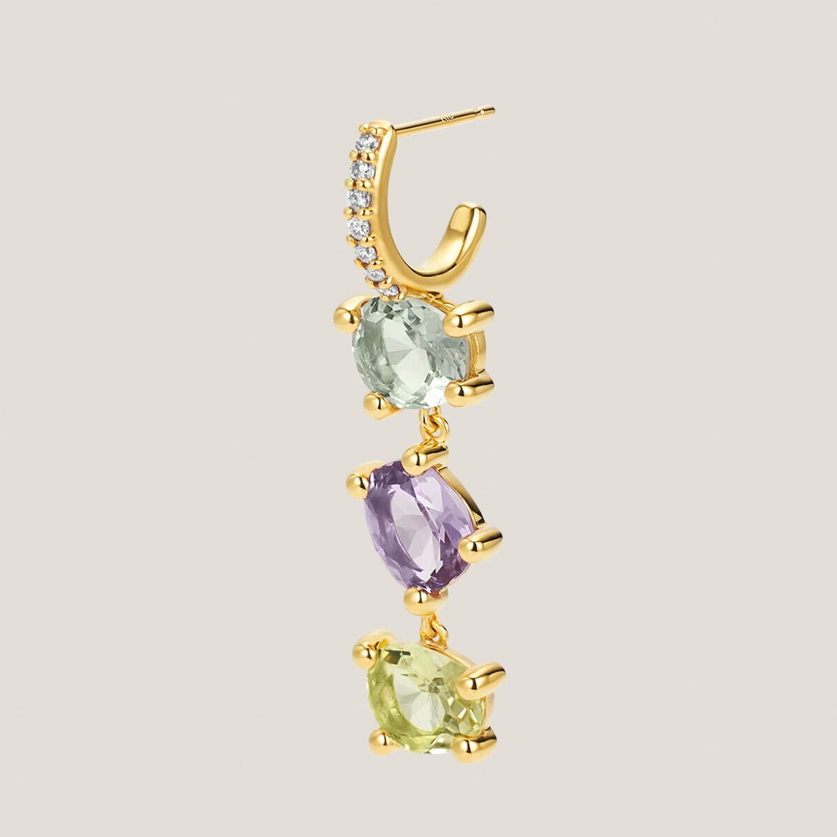 SV(K18YGc) Pierced Earring / Amethyst / Quartz / Diamond 46,200円