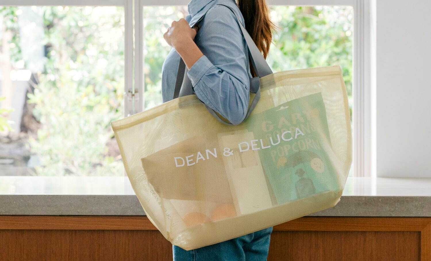 即完】 新品未開封 DEAN\u0026DELUCA メッシュトート シトラスイエロー