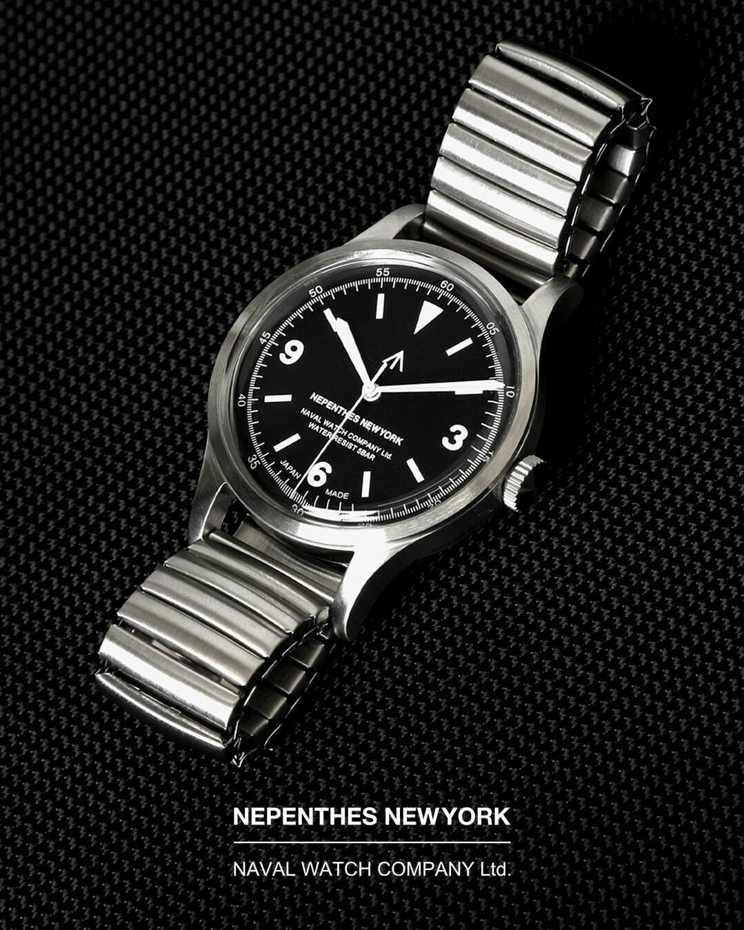ネペンテス ニューヨーク×ナバル ウォッチの腕時計、簡単着脱ステンレスバンドのミリタリーウォッチ - ファッションプレス