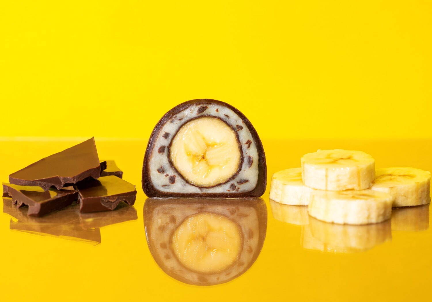 亀屋万年堂の新作“パリッとチョコ”の「チョコバナナ大福」屋台のチョコ