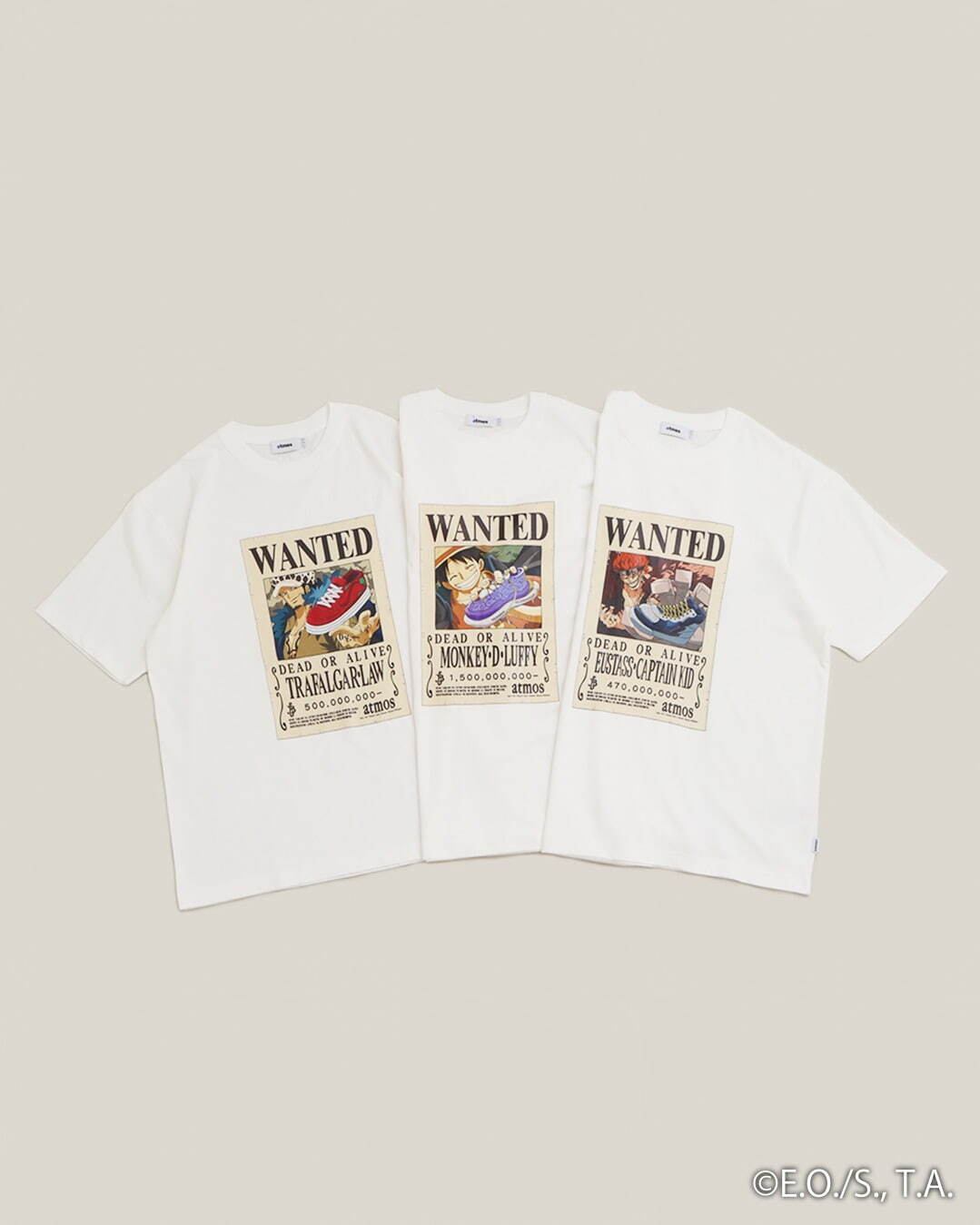 アトモス×『ワンピース』コラボTシャツ、“最悪の世代”ルフィ・ロー