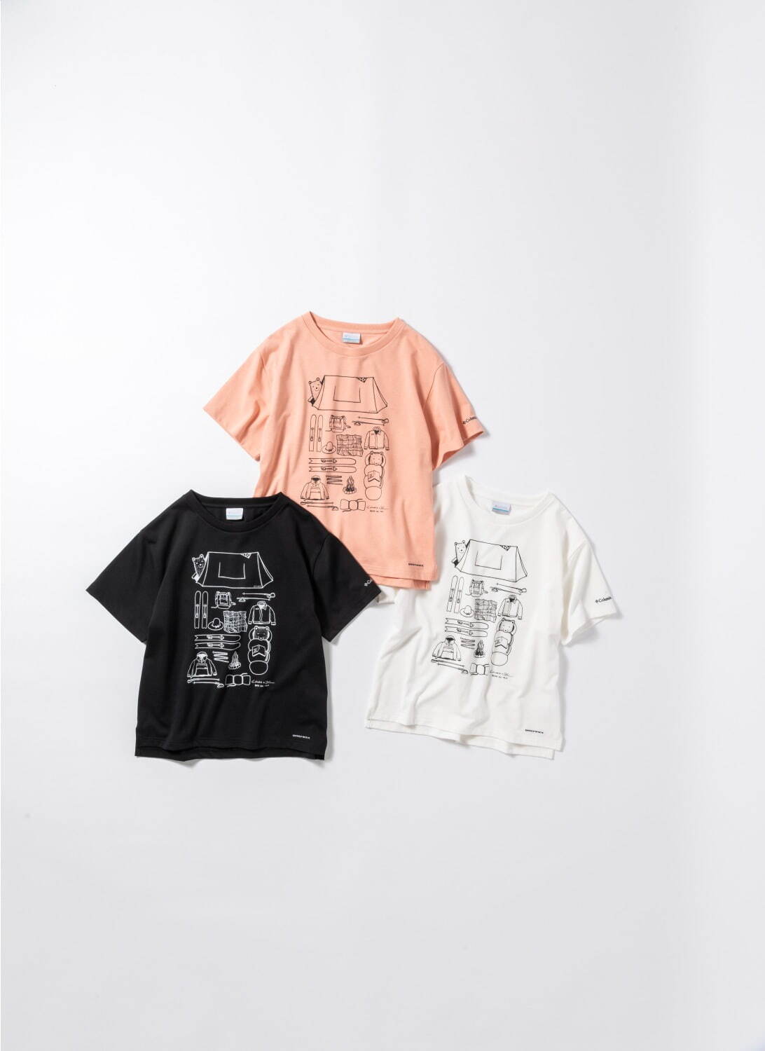 コロンビア×ジョナス・クレアッソンのコラボTシャツ、“キャンプを楽しむ動物”のイラストを配して｜写真2