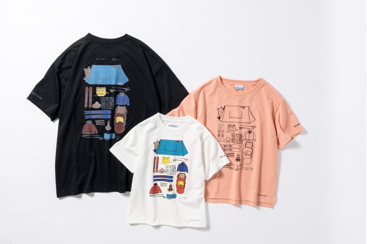 コロンビア×ジョナス・クレアッソンのコラボTシャツ、“キャンプを