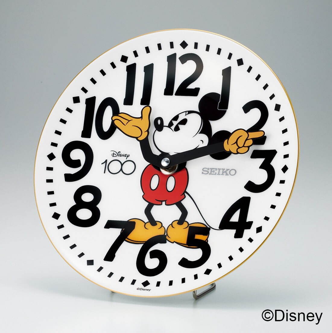 セイコー「ディズニー創立100周年」限定の絵皿時計、ミッキーマウスの