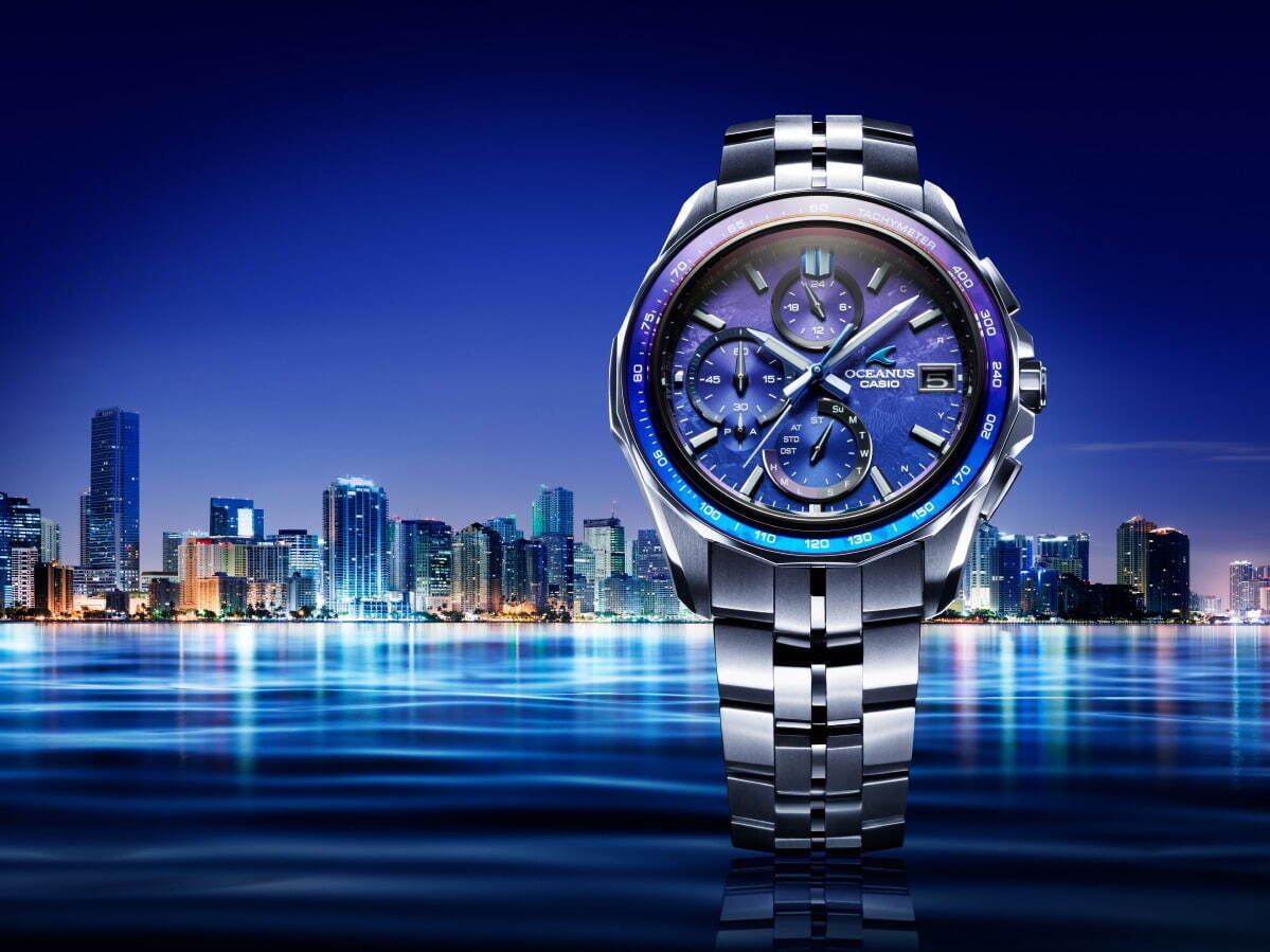 カシオ「オシアナス マンタ」新作腕時計、サファイアガラスで