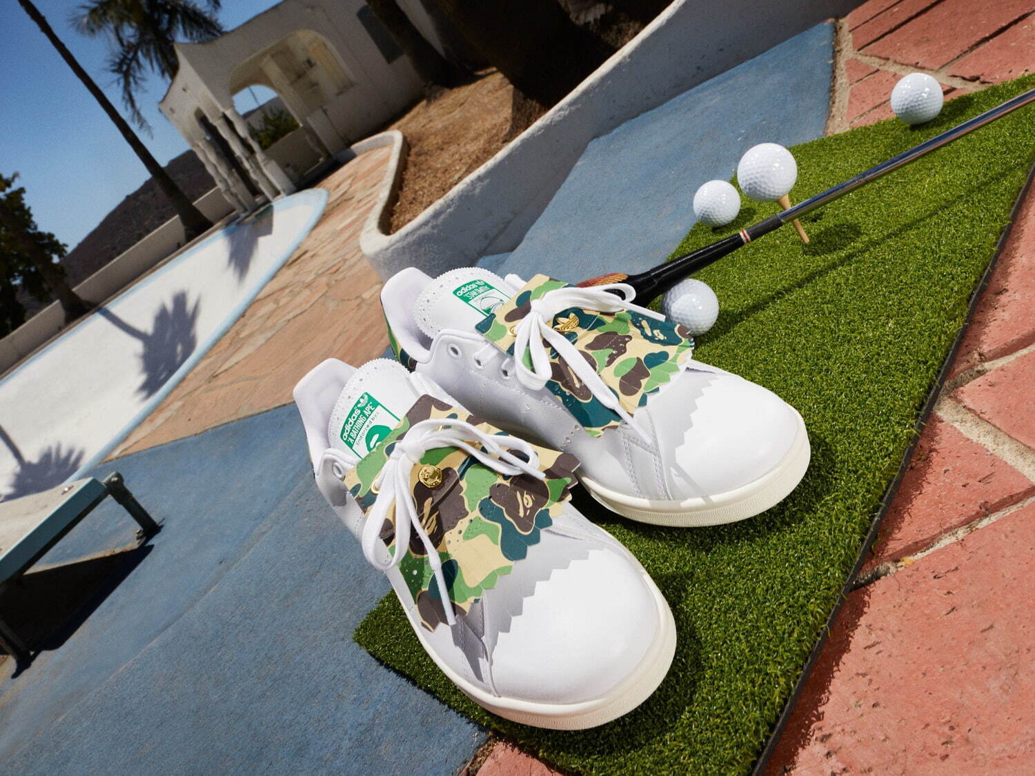 大阪直売 BAPE × adidas スタンスミス 30cm ゴルフシューズ - 靴