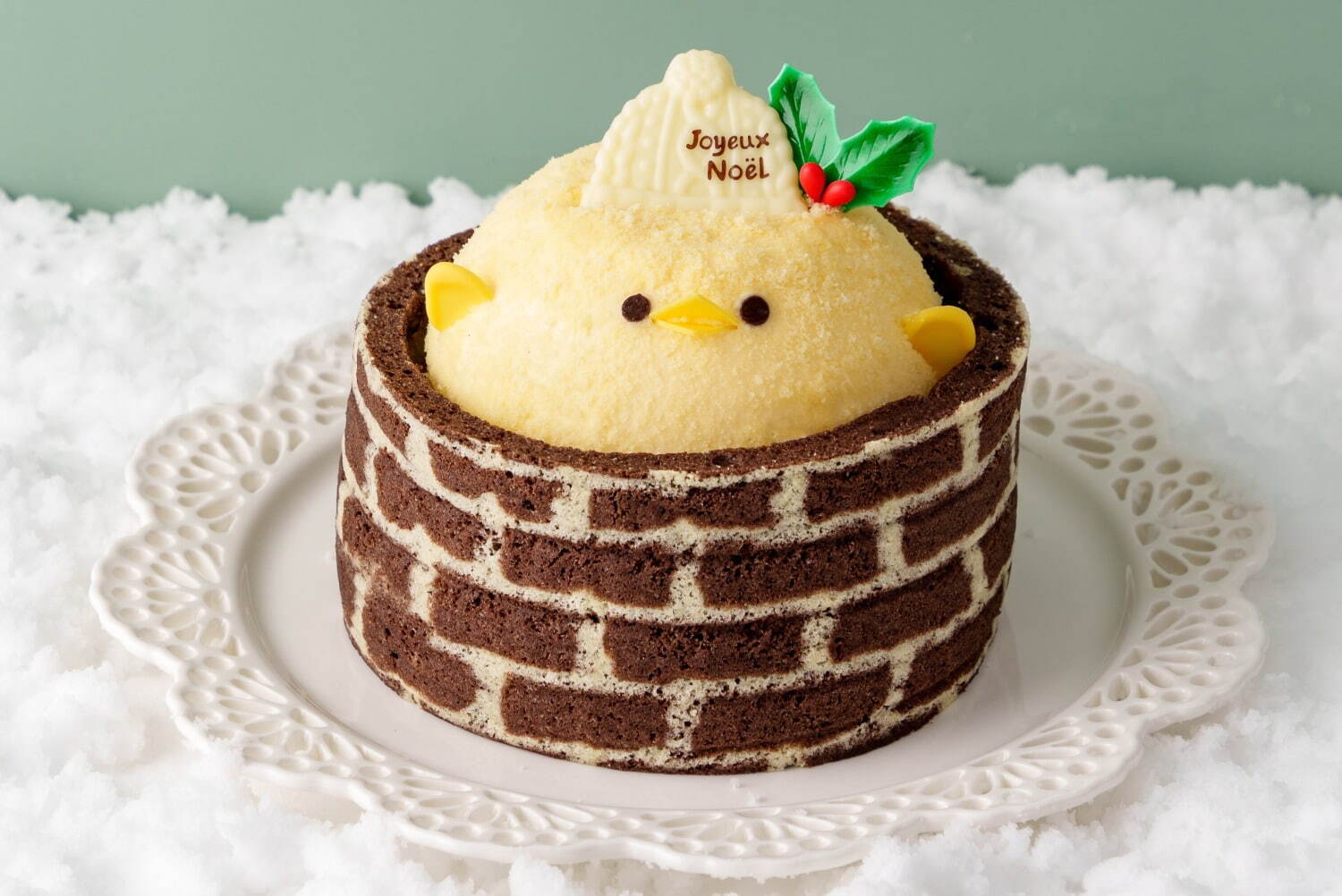 ひよこスイーツ「ぴよりん」クリスマスケーキ、“煙突”チョコスポンジ 