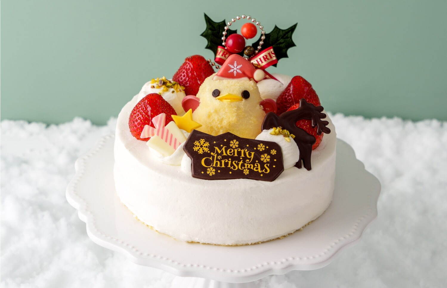 ひよこスイーツ「ぴよりん」クリスマスケーキ、“煙突”チョコスポンジ