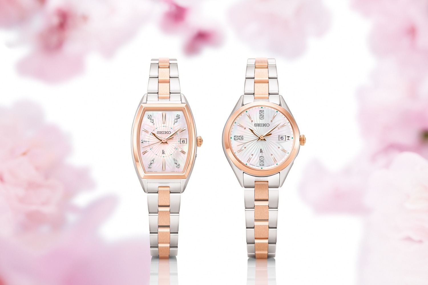 セイコールキア＆セイコーコレクション“桜咲く”限定腕時計、淡いピンク ...