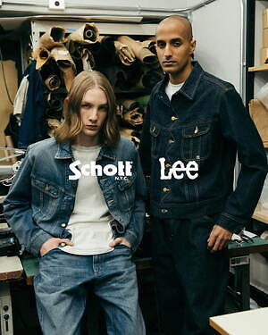 Lee×ショットのデニムジャケット＆ジーンズ、黒のレザーパッチなど