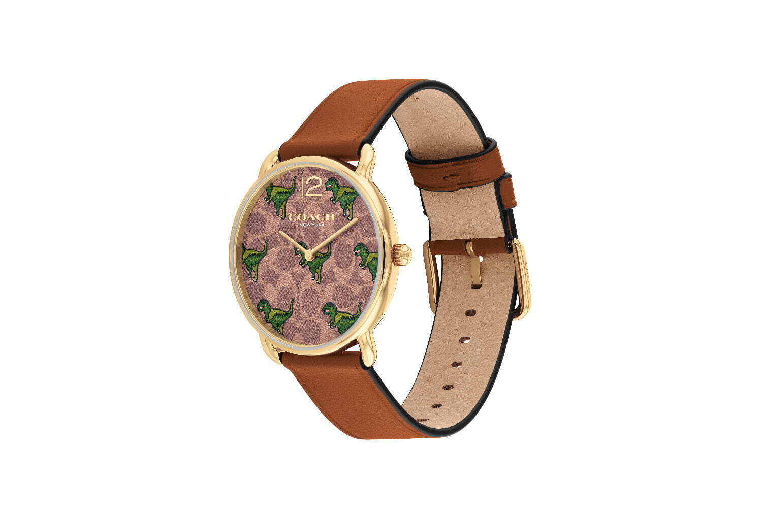 コーチ“恐竜のレキシー”主役の腕時計、ポップな総柄デザインに上品な 