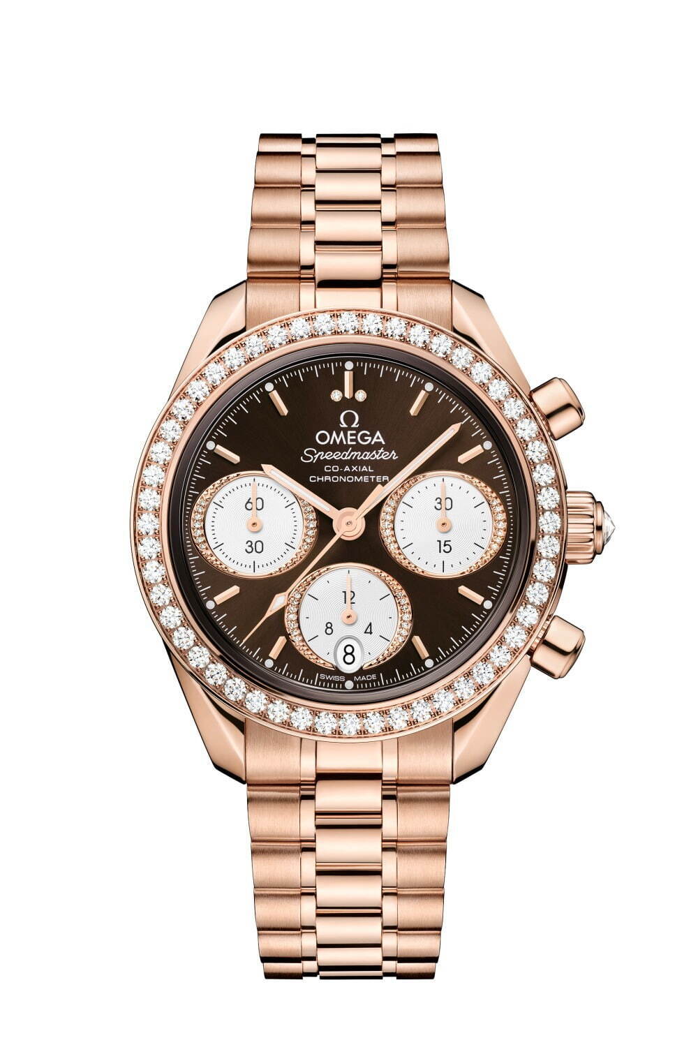 オメガ腕時計「スピードマスター 38」新モデル、ダイヤモンド輝くベゼル＆リュウズ - ファッションプレス
