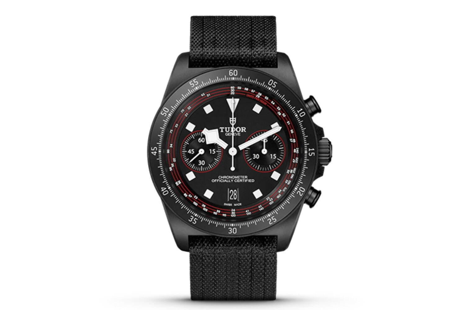 チューダー“サイクリング”テーマの24年新作腕時計「ペラゴス FXD」黒×赤ダイヤルのクロノグラフ - ファッションプレス
