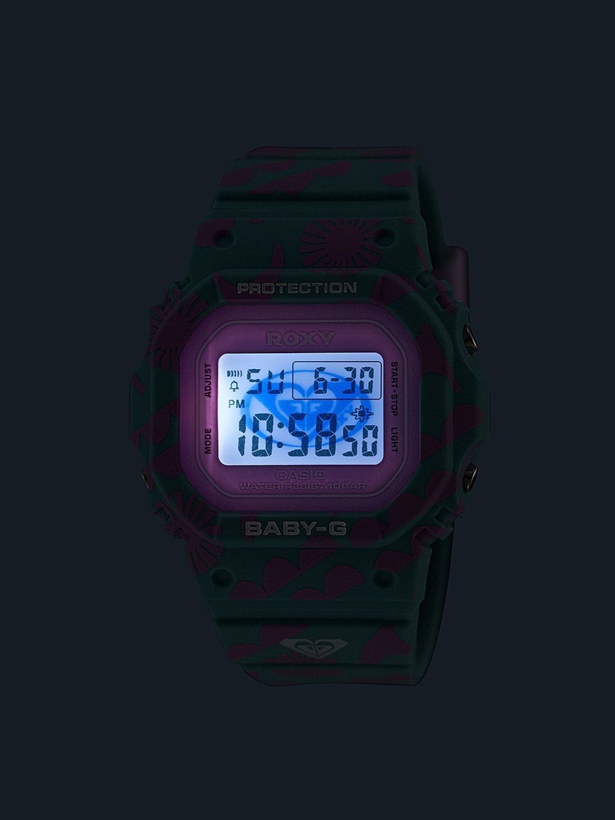 BABY-G×ロキシーのウィメンズ腕時計、角形フォルムに“太陽＆波”のモチーフ｜写真4