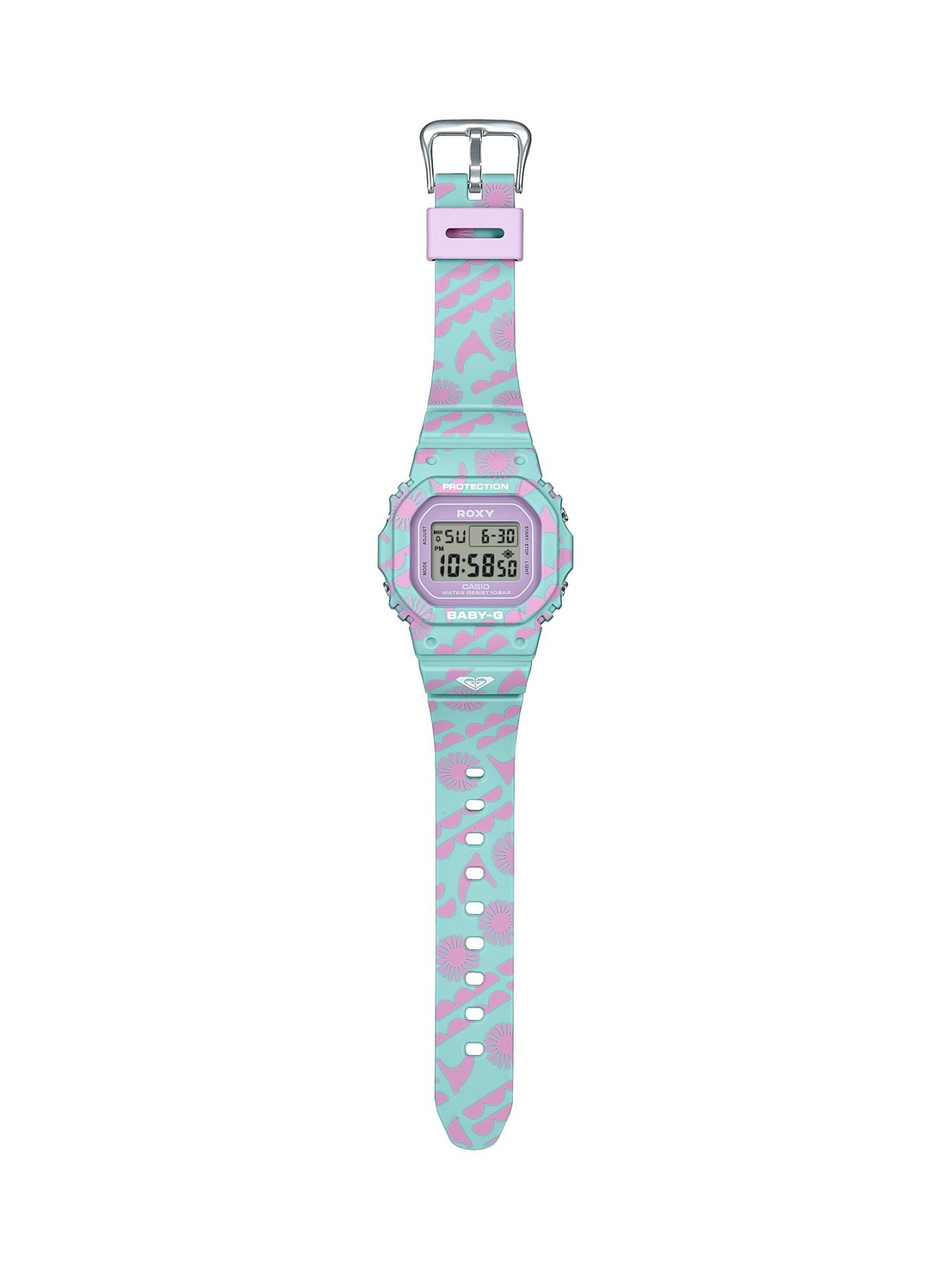 BABY-G×ロキシーのウィメンズ腕時計、角形フォルムに“太陽＆波”のモチーフ｜写真2
