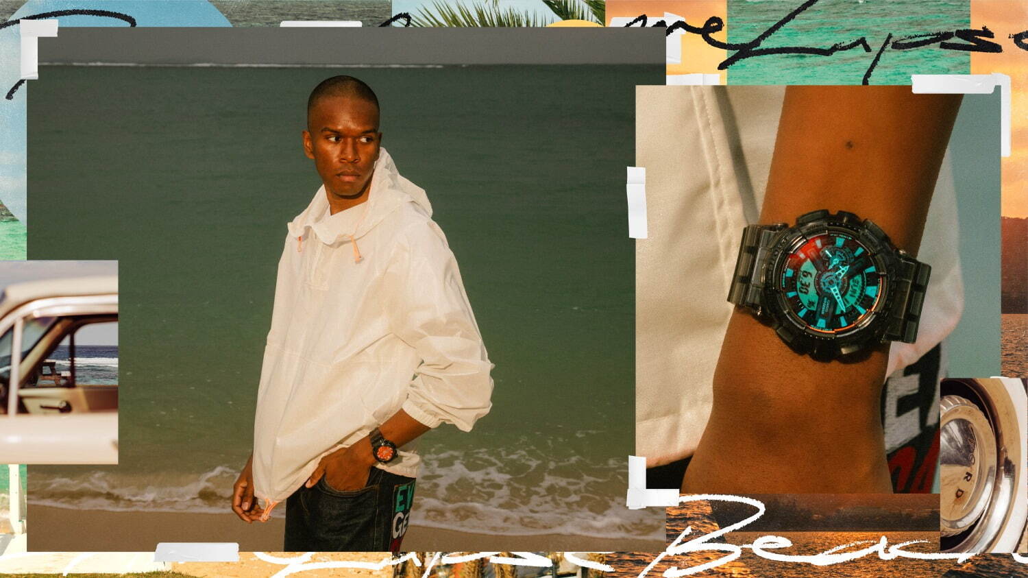 G-SHOCKの腕時計「ビーチタイムラプス」“昼間＆夕暮れの海辺”をグラデーション蒸着ガラスで表現｜写真11