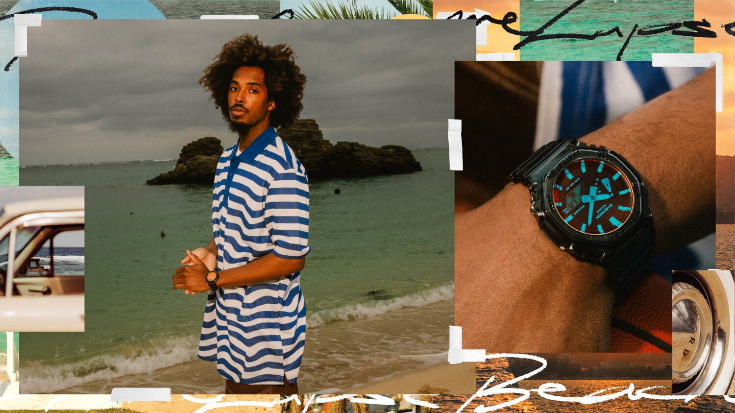 G-SHOCKの腕時計「ビーチタイムラプス」“昼間＆夕暮れの海辺”をグラデーション蒸着ガラスで表現｜写真9
