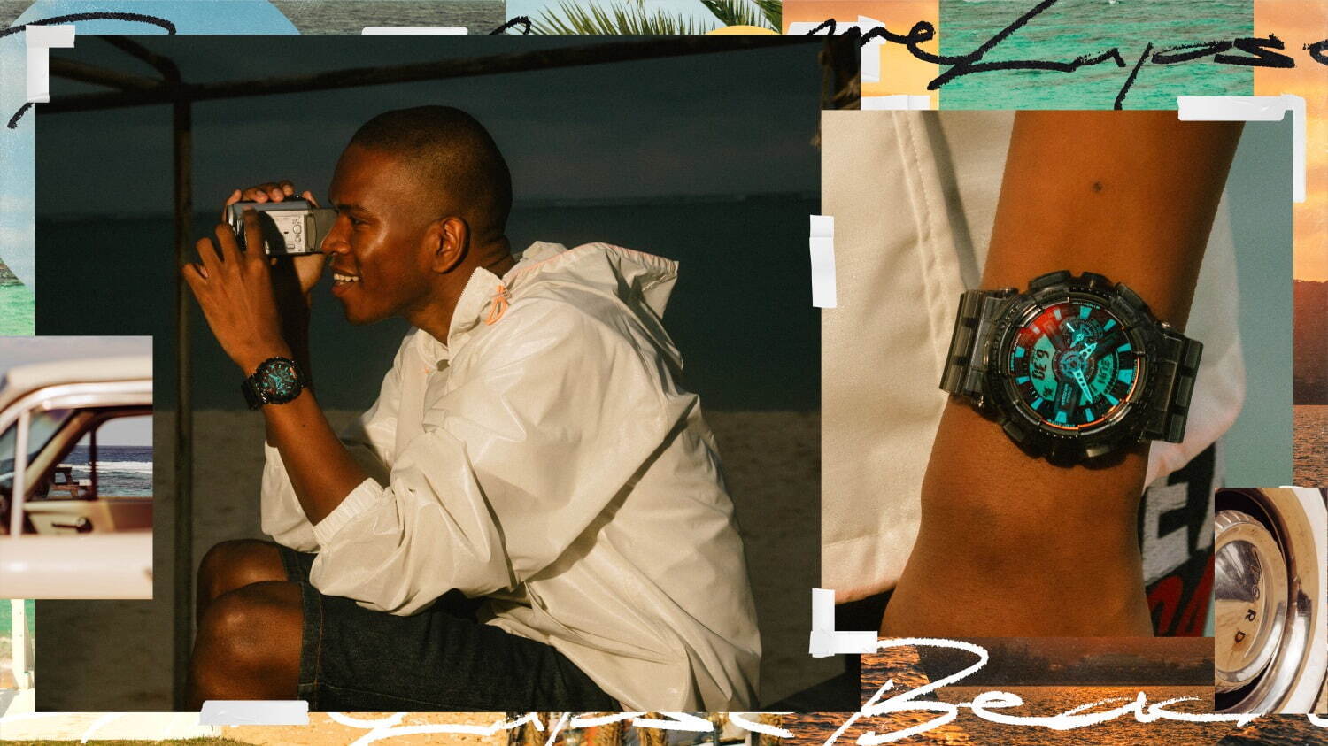 G-SHOCKの腕時計「ビーチタイムラプス」“昼間＆夕暮れの海辺”をグラデーション蒸着ガラスで表現｜写真12