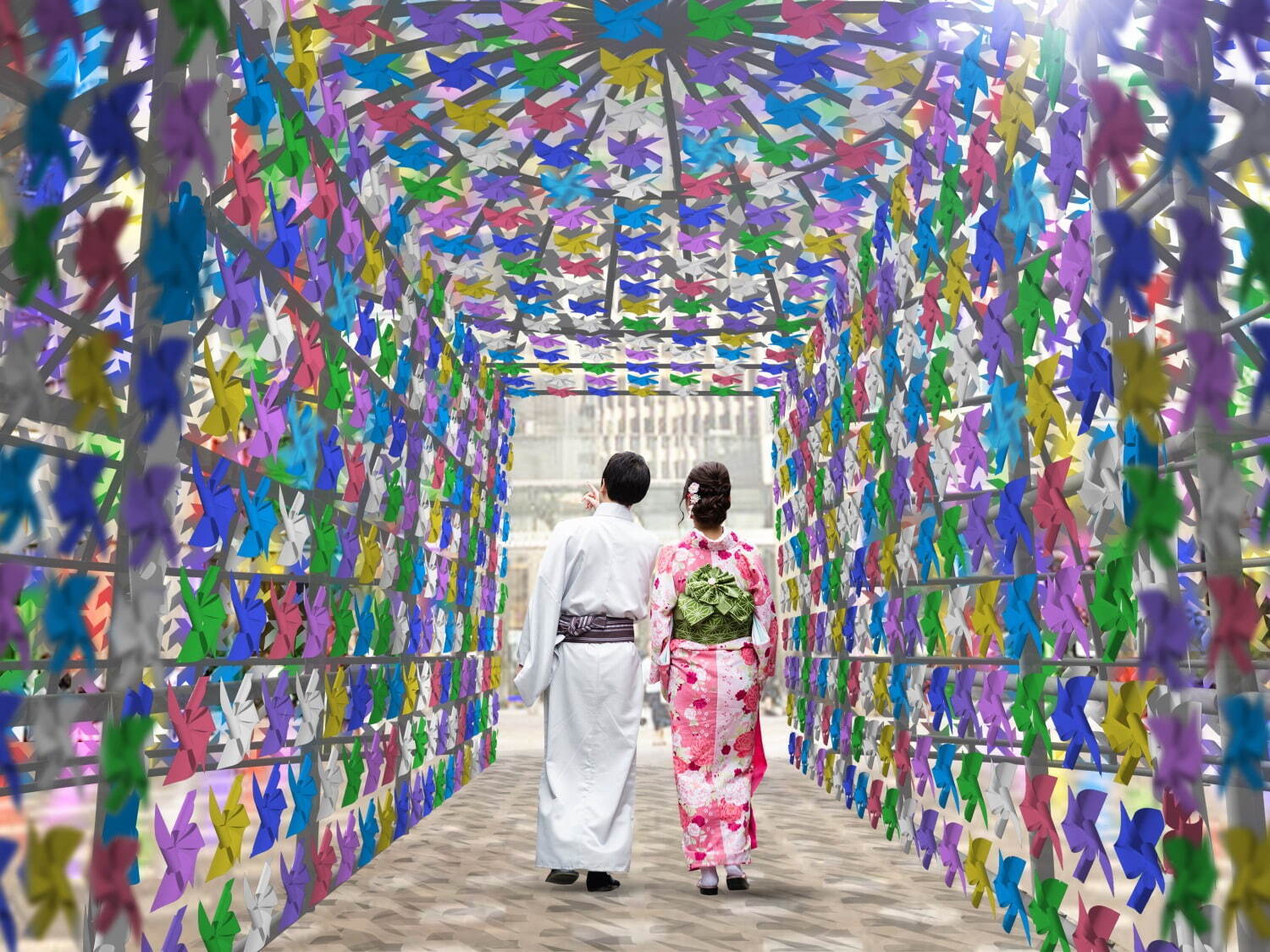 東京ミッドタウン日比谷の夏イベント、約1,000個で作る“かざぐるまドーム”＆日本各地のお祭りステージ｜写真1
