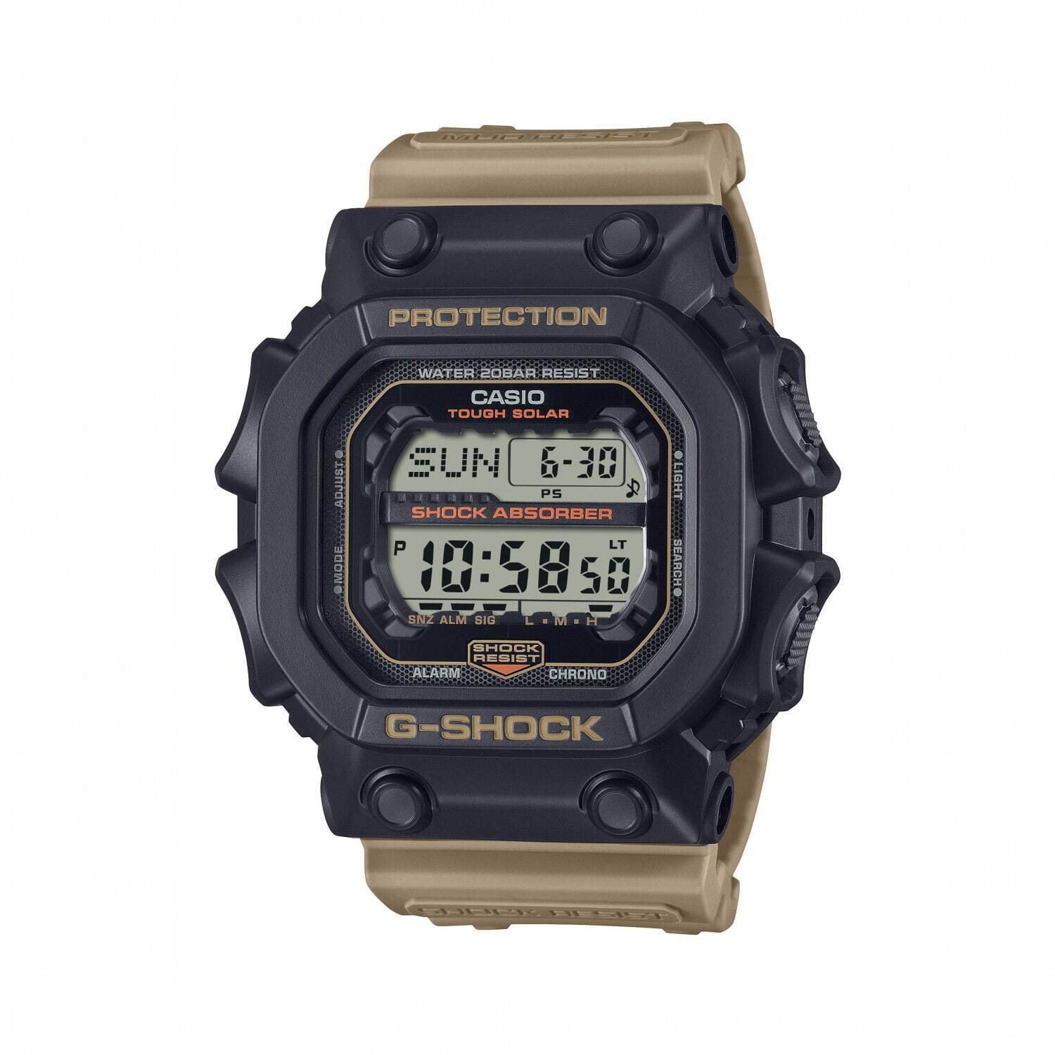 G-SHOCK“ツートンカラー”腕時計、ブラックケースにカーキ＆オリーブグリーンのデジタルウォッチ｜写真8