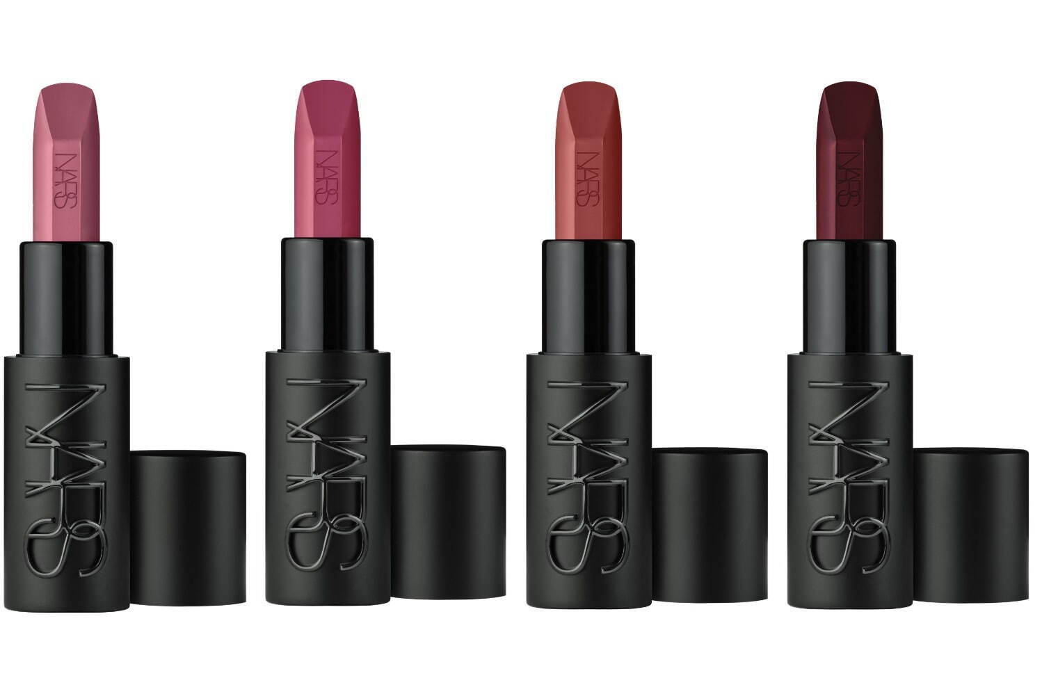 左から)「NARS エクスプリシット リップスティック」882,883,885,886 各5,280円(セット価格)＜新製品＞