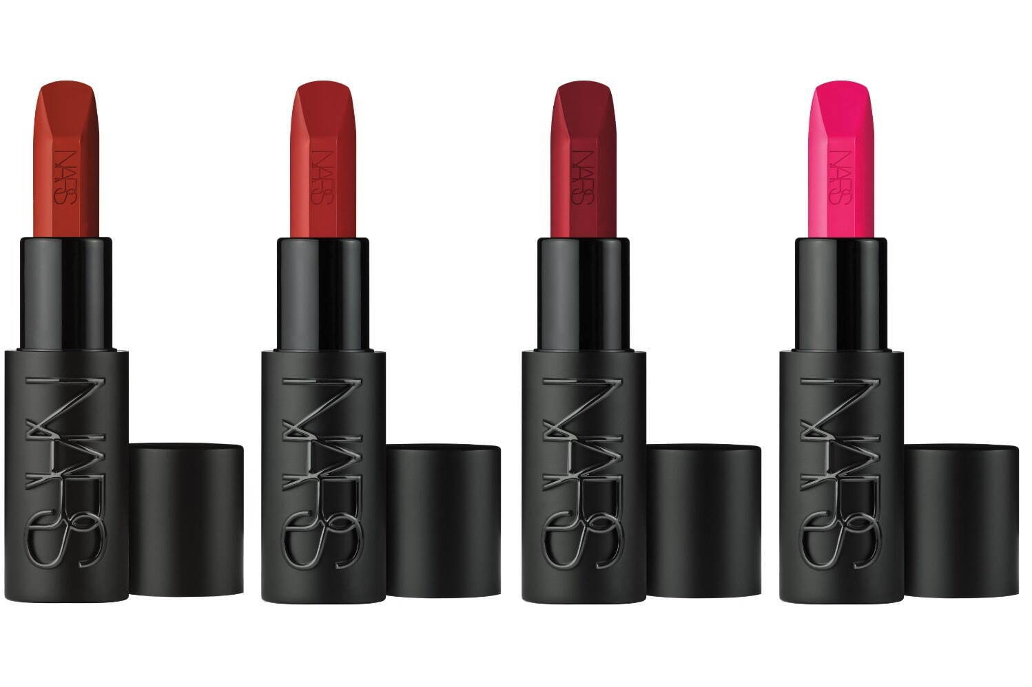 左から)「NARS エクスプリシット リップスティック」866,867,868,881 各5,280円(セット価格)＜新製品＞