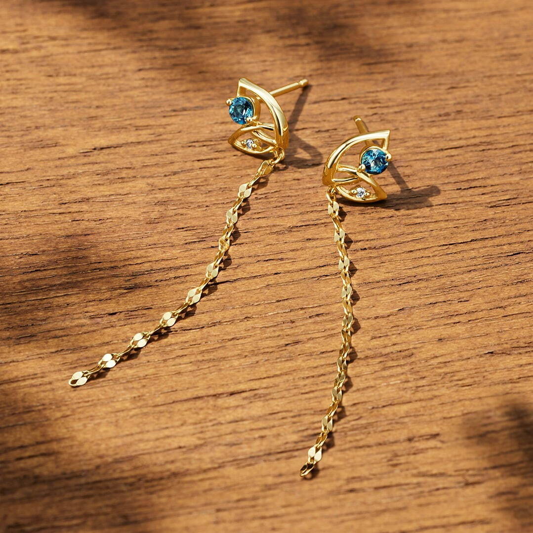 K18YG Pierced Earrings / Topaz / Diamond 49,500円