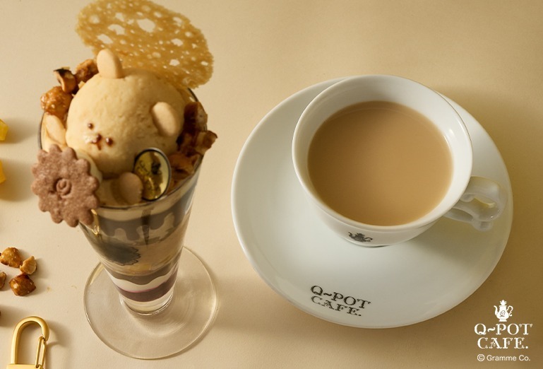 Q-pot CAFE.“テディベア”が主役の秋パフェ、栗や林檎のコンポートを重ねたミルクティー風味｜写真3