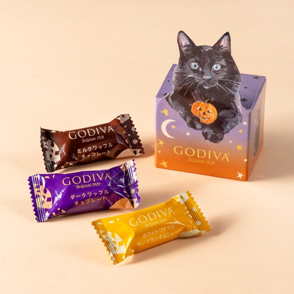 ゴディバ“黒猫”が主役の2024年ハロウィン限定チョコ、モンブラン風味のショコラやパンプキンクッキー｜写真3